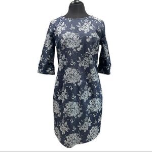 GAP Floral Sheath Denim Dress Sz 4